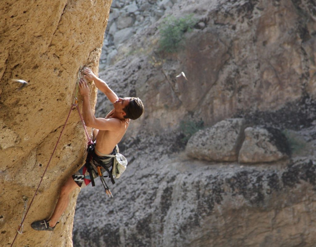Hamed Heydari in the mountains climbing in iran)